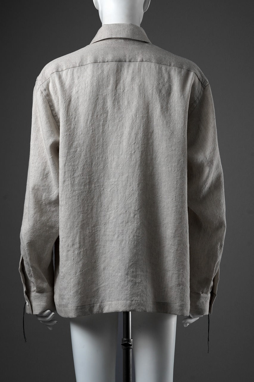 Load image into Gallery viewer, A TENTATIVE ATELIER Abel G. PIPING POCKET WORKER SHIRT (DIRTY WHITE)