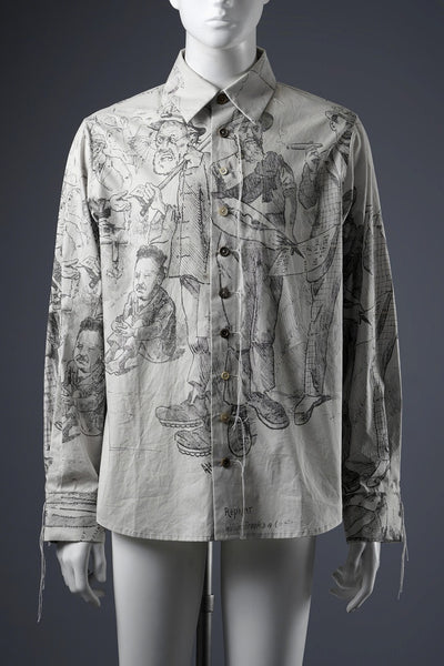 A TENTATIVE ATELIER Alvin REPLICA BIG EDGE PRINT SHIRT (NATURAL)