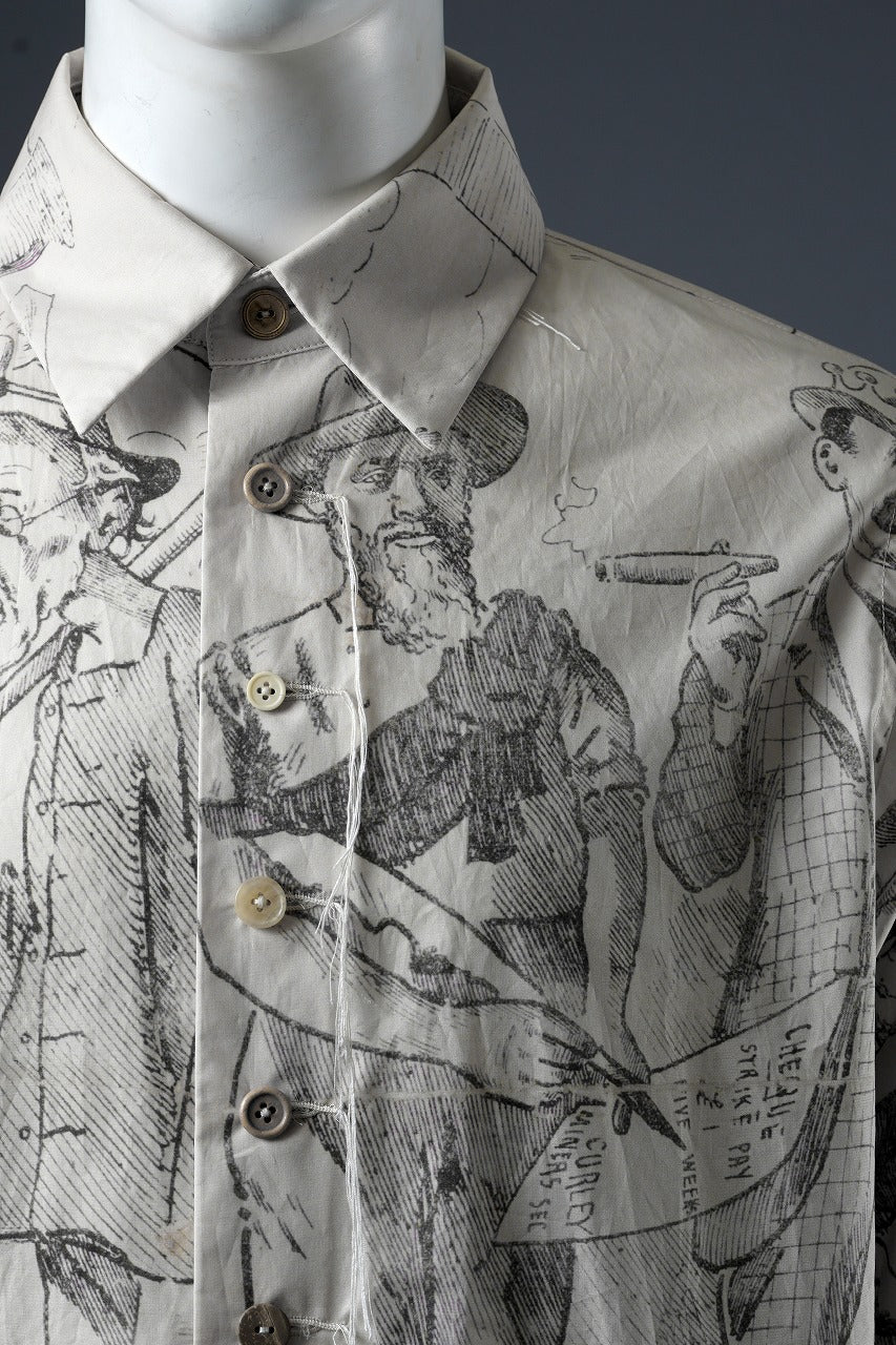 A TENTATIVE ATELIER Alvin REPLICA BIG EDGE PRINT SHIRT (NATURAL)