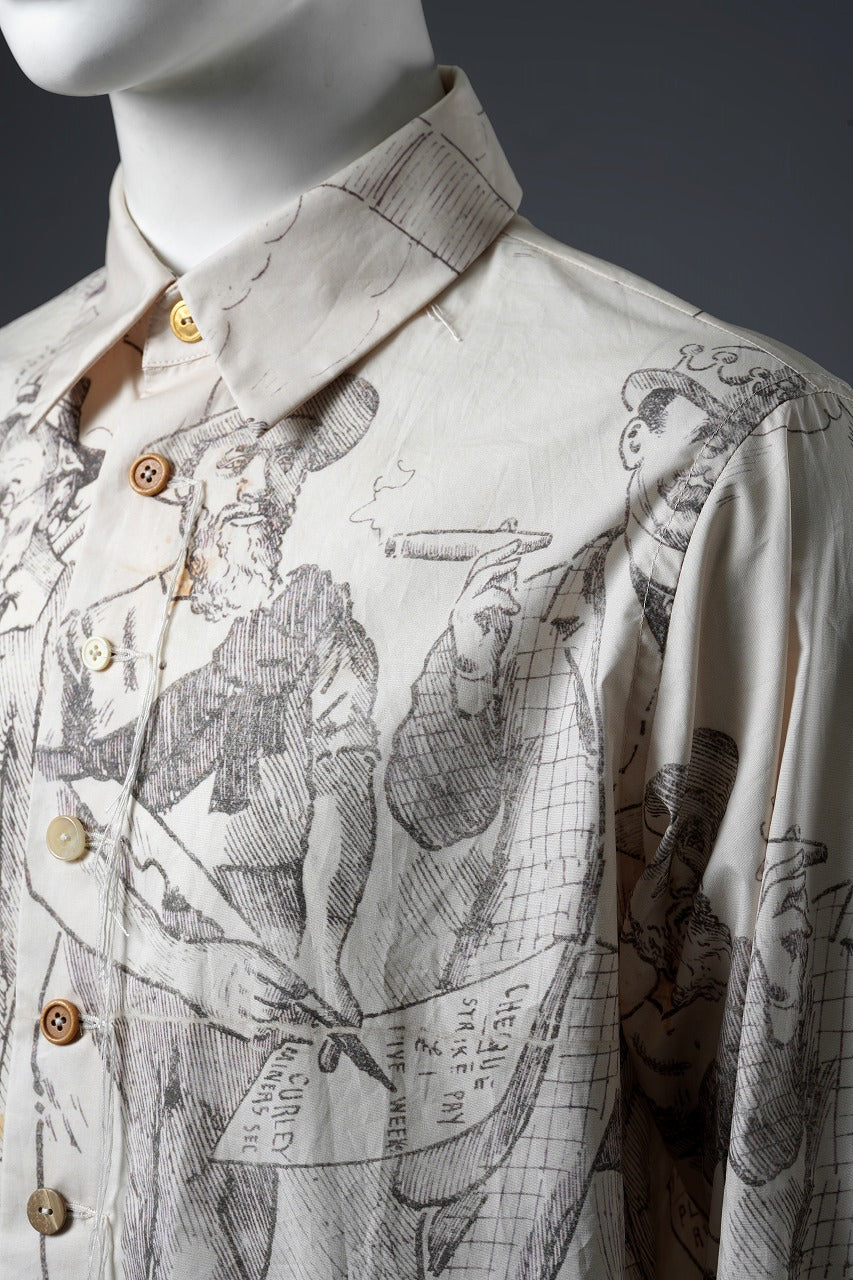 Load image into Gallery viewer, A TENTATIVE ATELIER Alvin REPLICA BIG EDGE PRINT SHIRT (NATURAL)