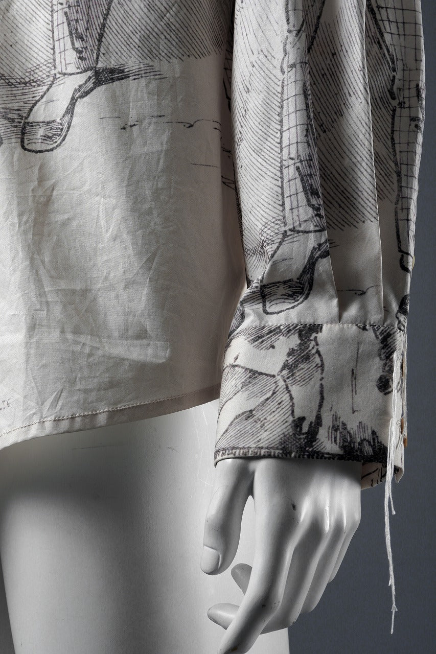 A TENTATIVE ATELIER Alvin REPLICA BIG EDGE PRINT SHIRT (NATURAL)