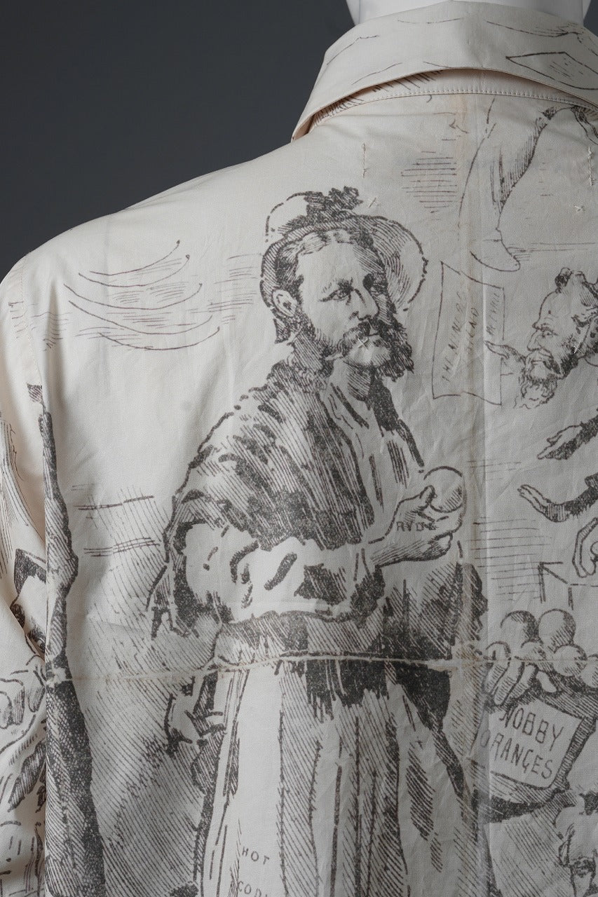 A TENTATIVE ATELIER Alvin REPLICA BIG EDGE PRINT SHIRT (NATURAL)