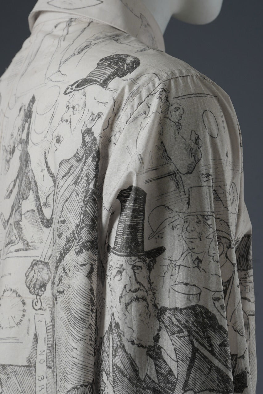 A TENTATIVE ATELIER Alvin REPLICA BIG EDGE PRINT SHIRT (NATURAL)