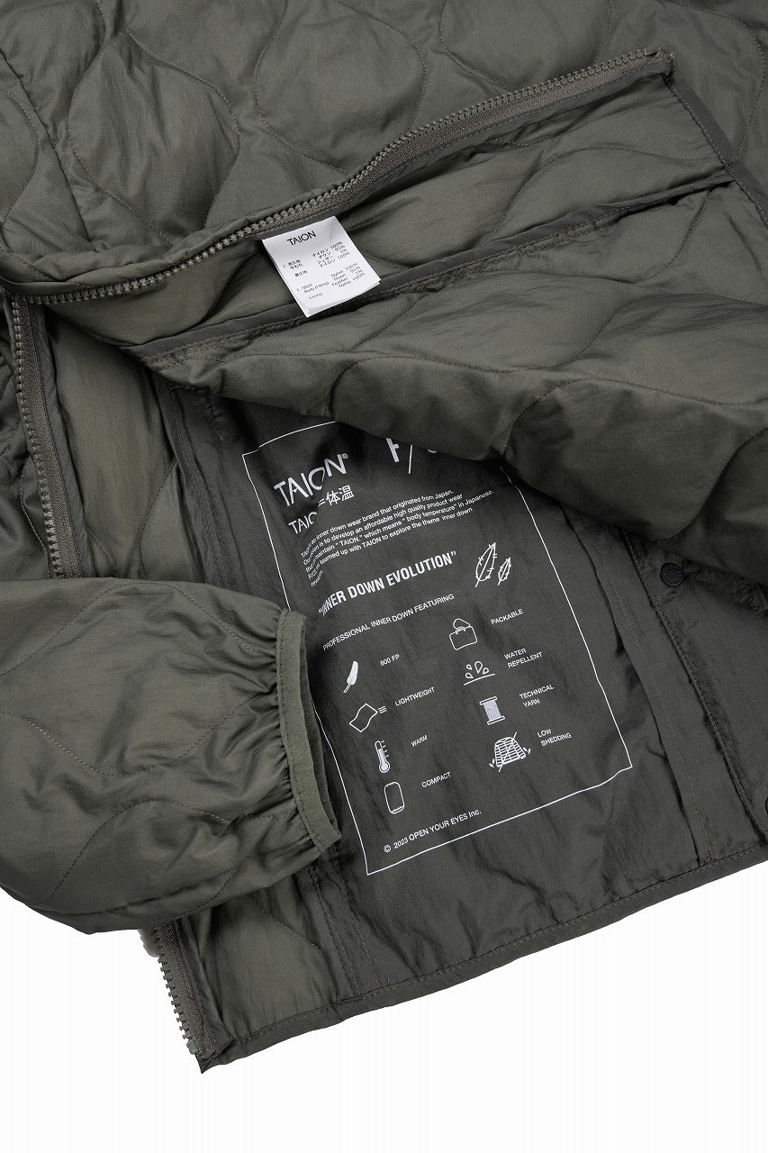 F/CE. x TAION® PACKABLE INNER DOWN JACKET (OLIVE GRAY)