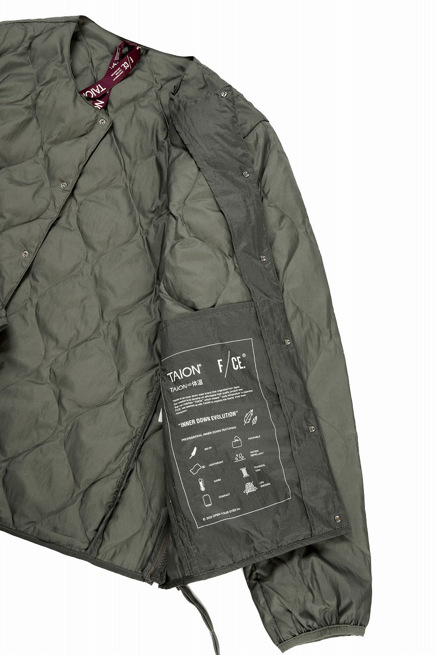 画像をギャラリービューアに読み込む, F/CE. x TAION® PACKABLE INNER DOWN JACKET (OLIVE GRAY)