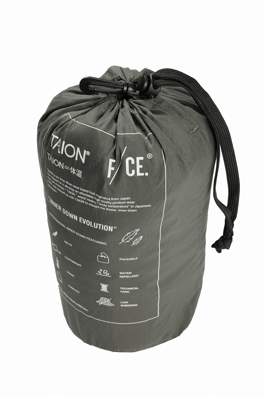 F/CE. x TAION® PACKABLE INNER DOWN VEST (OLIVE GRAY)