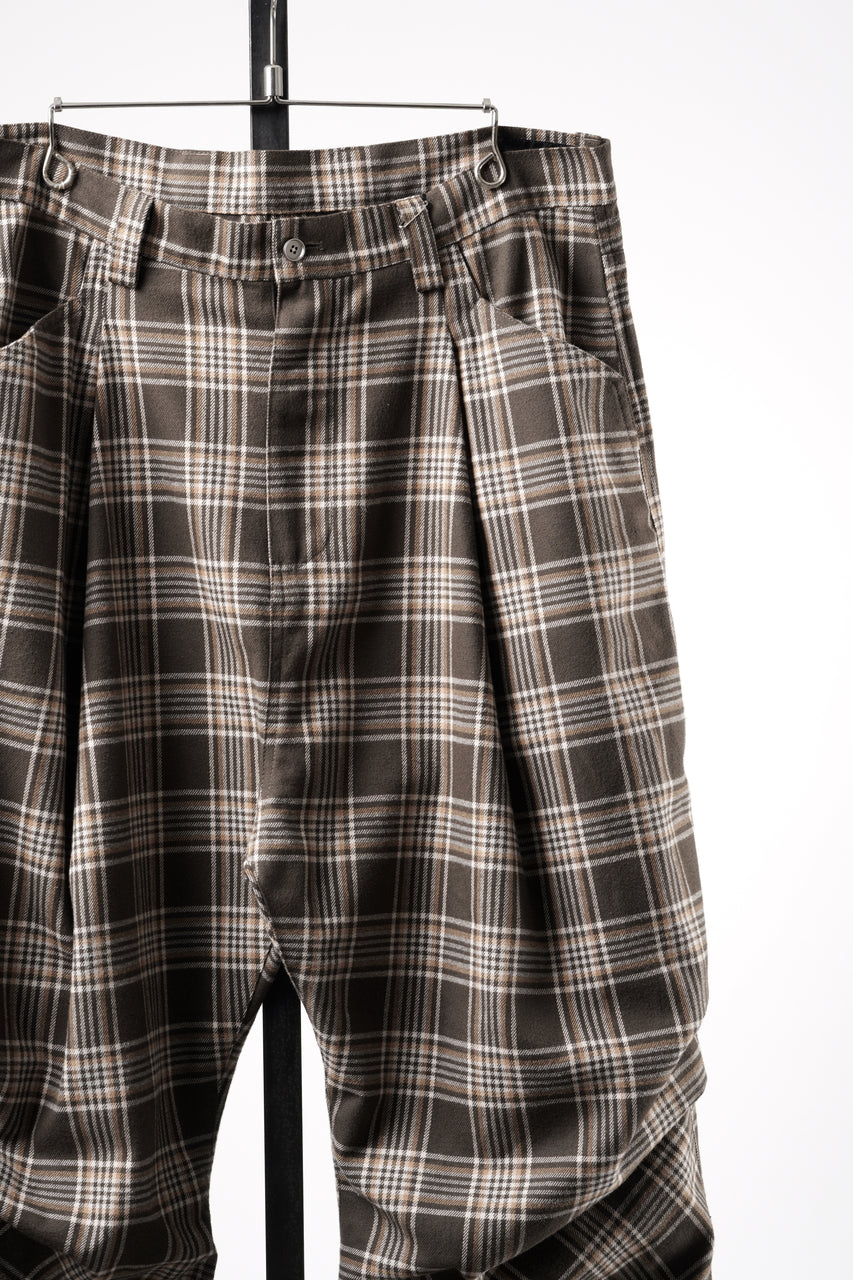 画像をギャラリービューアに読み込む, 【SAMPLE】A.F ARTEFACT TUCK WIDE EASY PANTS / TARTAN CHECK (BROWN x BEIGE)