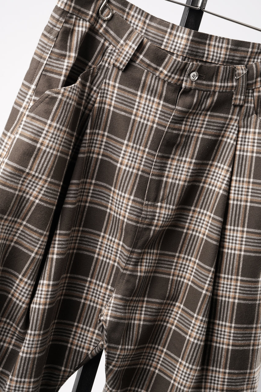画像をギャラリービューアに読み込む, 【SAMPLE】A.F ARTEFACT TUCK WIDE EASY PANTS / TARTAN CHECK (BROWN x BEIGE)