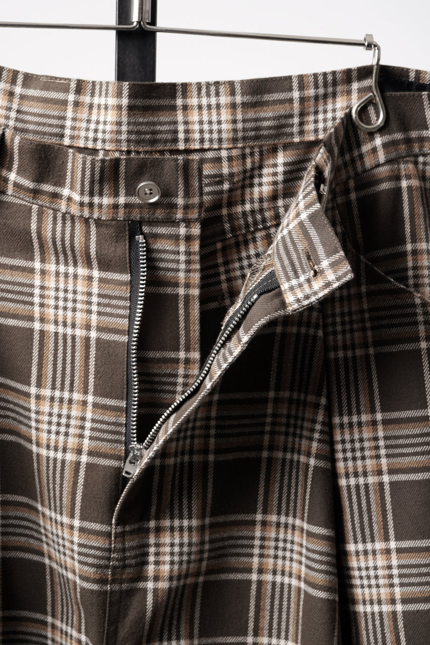 画像をギャラリービューアに読み込む, 【SAMPLE】A.F ARTEFACT TUCK WIDE EASY PANTS / TARTAN CHECK (BROWN x BEIGE)