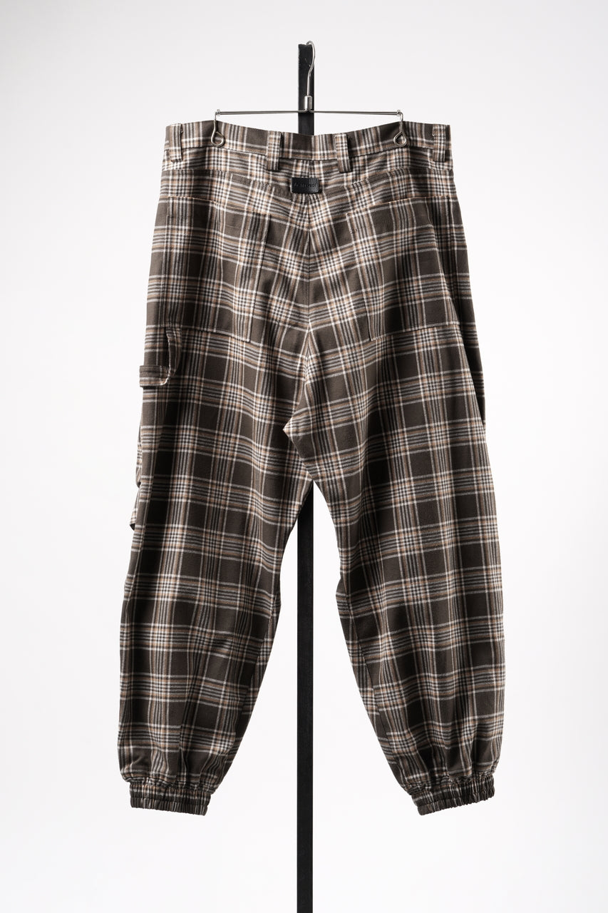 画像をギャラリービューアに読み込む, 【SAMPLE】A.F ARTEFACT TUCK WIDE EASY PANTS / TARTAN CHECK (BROWN x BEIGE)