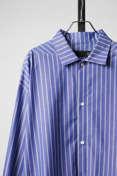 Load image into Gallery viewer, 【SAMPLE】A.F ARTEFACT LOOSE OVER SHIRT / STRIPE COTTON POPLIN (BLUE)