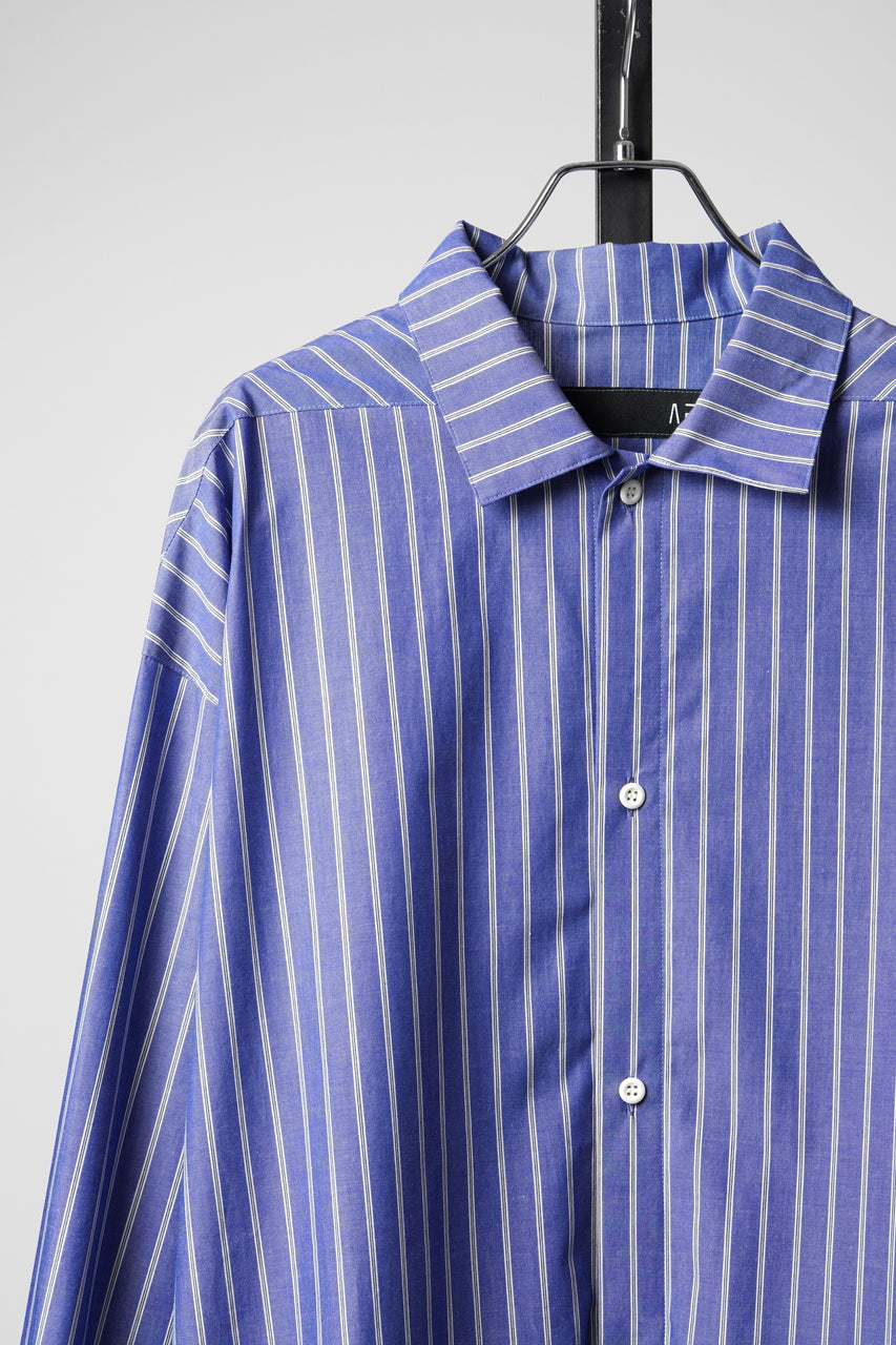 Load image into Gallery viewer, 【SAMPLE】A.F ARTEFACT LOOSE OVER SHIRT / STRIPE COTTON POPLIN (BLUE)