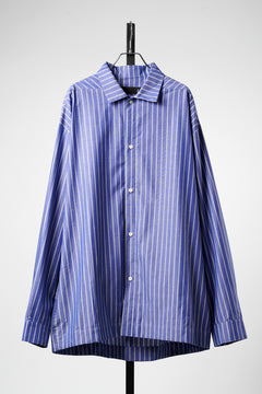 Load image into Gallery viewer, 【SAMPLE】A.F ARTEFACT LOOSE OVER SHIRT / STRIPE COTTON POPLIN (BLUE)