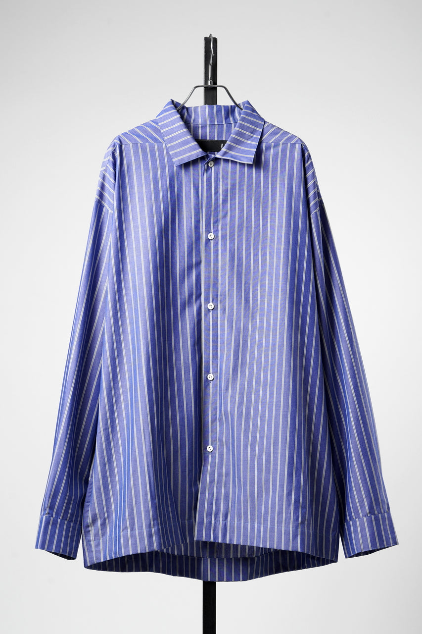 Load image into Gallery viewer, 【SAMPLE】A.F ARTEFACT LOOSE OVER SHIRT / STRIPE COTTON POPLIN (BLUE)