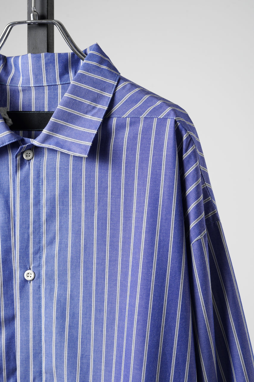 Load image into Gallery viewer, 【SAMPLE】A.F ARTEFACT LOOSE OVER SHIRT / STRIPE COTTON POPLIN (BLUE)