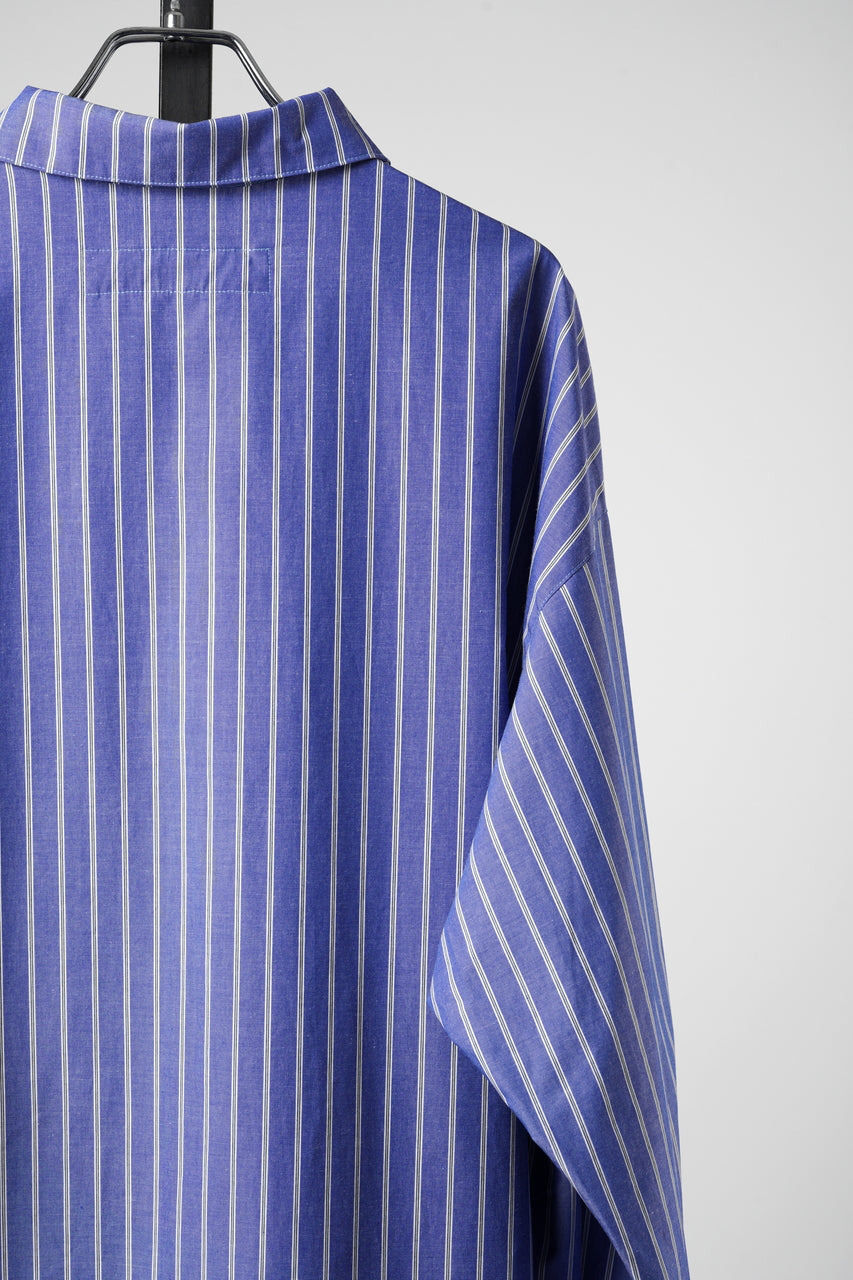 Load image into Gallery viewer, 【SAMPLE】A.F ARTEFACT LOOSE OVER SHIRT / STRIPE COTTON POPLIN (BLUE)