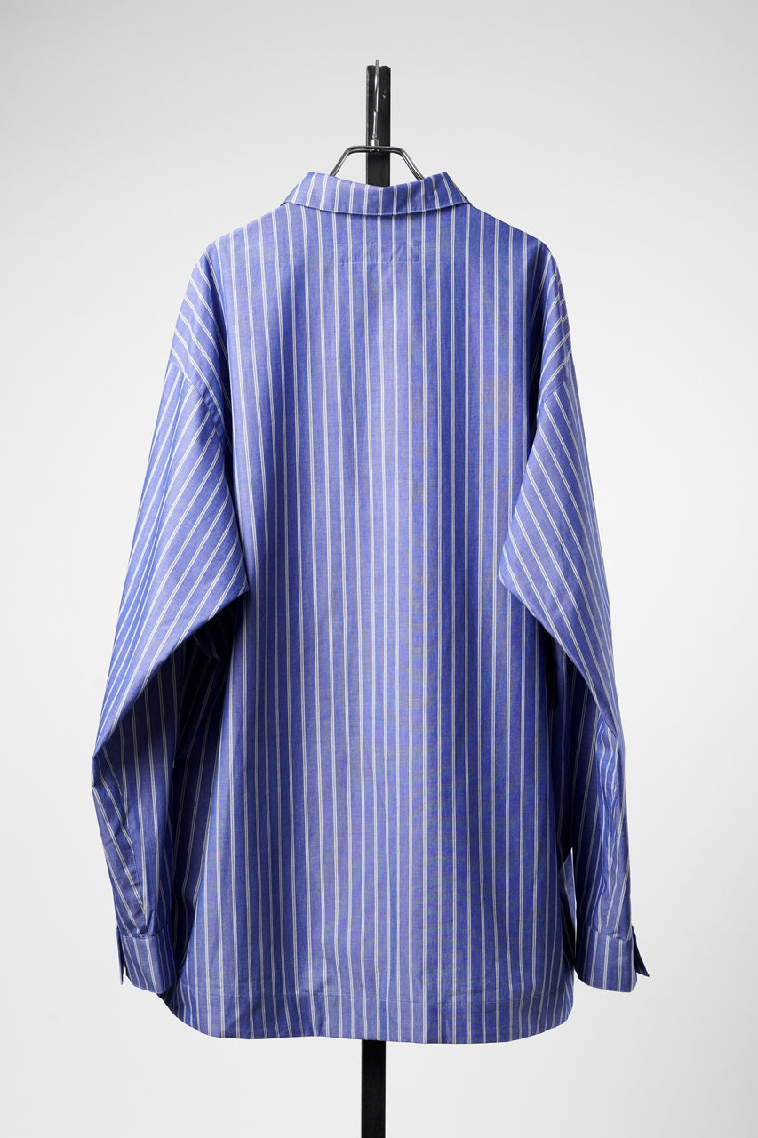 Load image into Gallery viewer, 【SAMPLE】A.F ARTEFACT LOOSE OVER SHIRT / STRIPE COTTON POPLIN (BLUE)