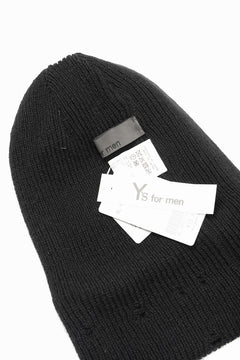 画像をギャラリービューアに読み込む, Y&#39;s for men DAMAGED KNIT CAP / ALPACA WOOL (BLACK)