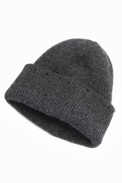 画像をギャラリービューアに読み込む, Y&#39;s for men DAMAGED KNIT CAP / ALPACA WOOL (CHARCOAL)