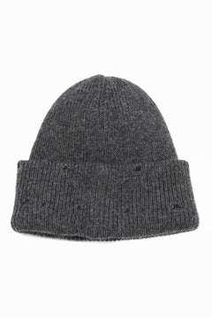 画像をギャラリービューアに読み込む, Y&#39;s for men DAMAGED KNIT CAP / ALPACA WOOL (CHARCOAL)