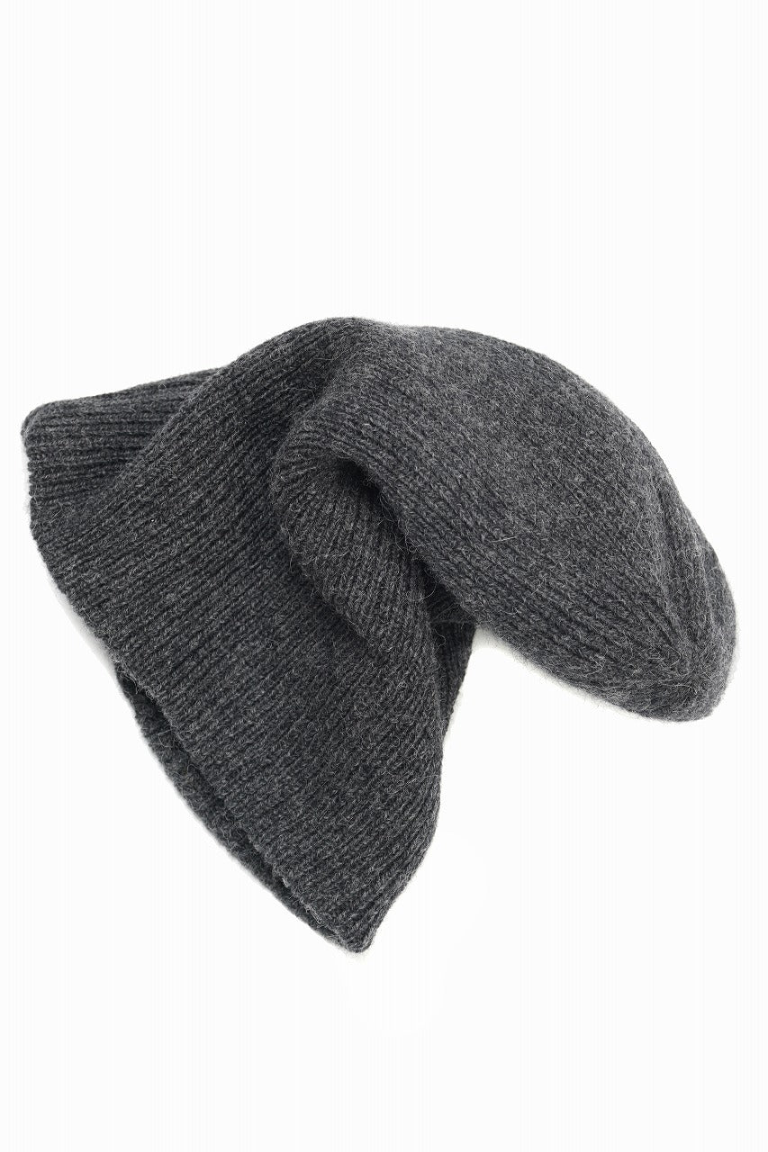 画像をギャラリービューアに読み込む, Y&#39;s for men DAMAGED KNIT CAP / ALPACA WOOL (CHARCOAL)