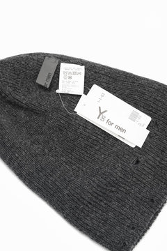 画像をギャラリービューアに読み込む, Y&#39;s for men DAMAGED KNIT CAP / ALPACA WOOL (CHARCOAL)