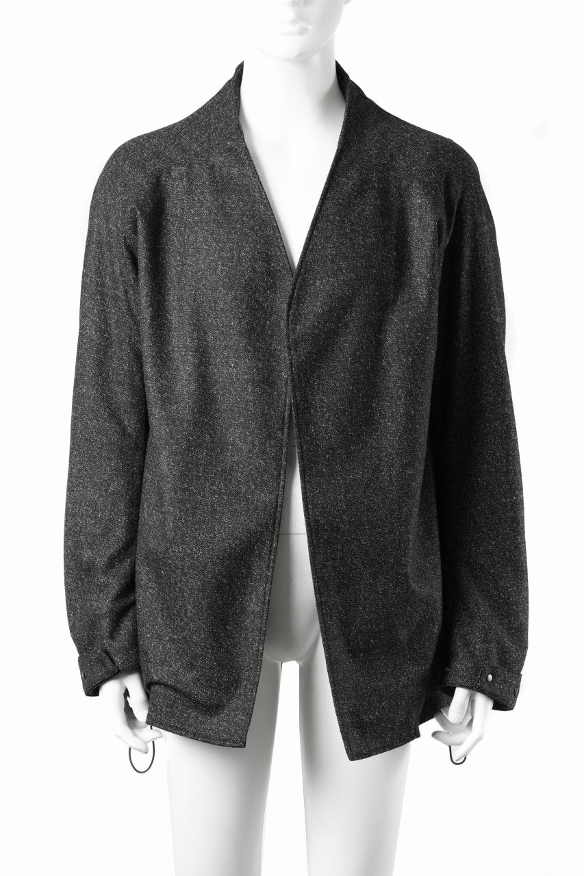 OPPOSE DUALITY CARDIGAN-JACKET / BISHU MIX WOOL (BLACK)