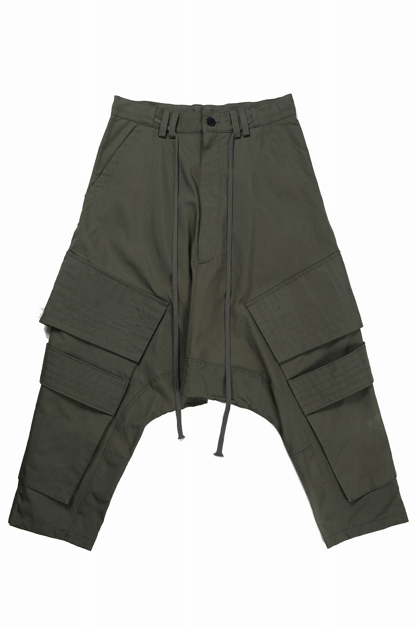 SAMPLE SALE】A.F ARTEFACT D-CLOTCH BIG CARGO CROPPED PANTS (KHAKI