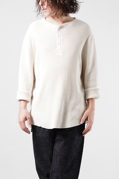 画像をギャラリービューアに読み込む, SEVEN LEATHERS WAFFLE HENLEY LONG SLEEVE TOPS (CREAM)