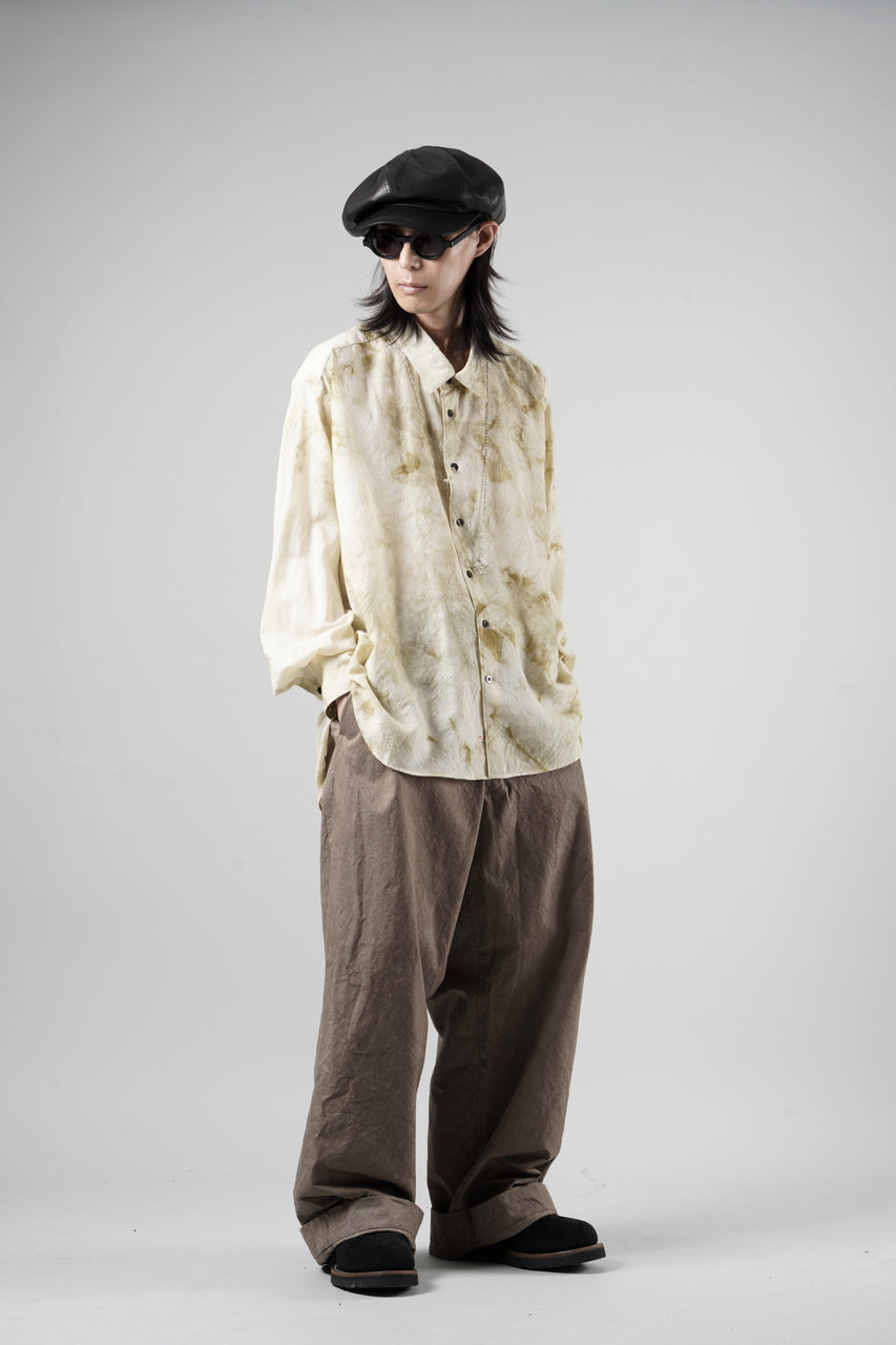 画像をギャラリービューアに読み込む, KLASICA "SH-053-MU" PLAIN BIG SHIRTS / ”KAGO-ZOME" DYED MUSLIN (ECRU)