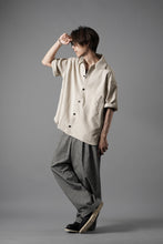 画像をギャラリービューアに読み込む, N/07 OPEN COLLAR H/S SHIRT / HEAVY C/LI BUTCHER STRIPES (BEIGE)