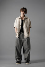 画像をギャラリービューアに読み込む, N/07 OPEN COLLAR H/S SHIRT / HEAVY C/LI BUTCHER STRIPES (BEIGE)