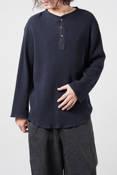 画像をギャラリービューアに読み込む, SEVEN LEATHERS WAFFLE HENLEY LONG SLEEVE TOPS (NAVY)