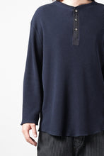 画像をギャラリービューアに読み込む, SEVEN LEATHERS WAFFLE HENLEY LONG SLEEVE TOPS (NAVY)