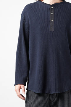 画像をギャラリービューアに読み込む, SEVEN LEATHERS WAFFLE HENLEY LONG SLEEVE TOPS (NAVY)