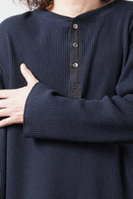 画像をギャラリービューアに読み込む, SEVEN LEATHERS WAFFLE HENLEY LONG SLEEVE TOPS (NAVY)