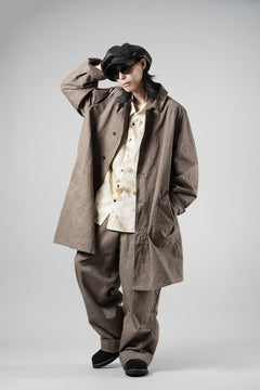 Load image into Gallery viewer, KLASICA "GHOST Ⅱ" SINGLE LAYER BALMACAAN COAT / HAND DYED HIGH DENSITY TWILL (DUST)