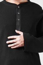 画像をギャラリービューアに読み込む, SEVEN LEATHERS WAFFLE HENLEY LONG SLEEVE TOPS (BLACK)