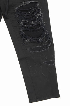 画像をギャラリービューアに読み込む, 【SAMPLE SALE】A.F ARTEFACT WIDE FIT PANTS / DISTRESSED KNIT DENIM (BLACK)