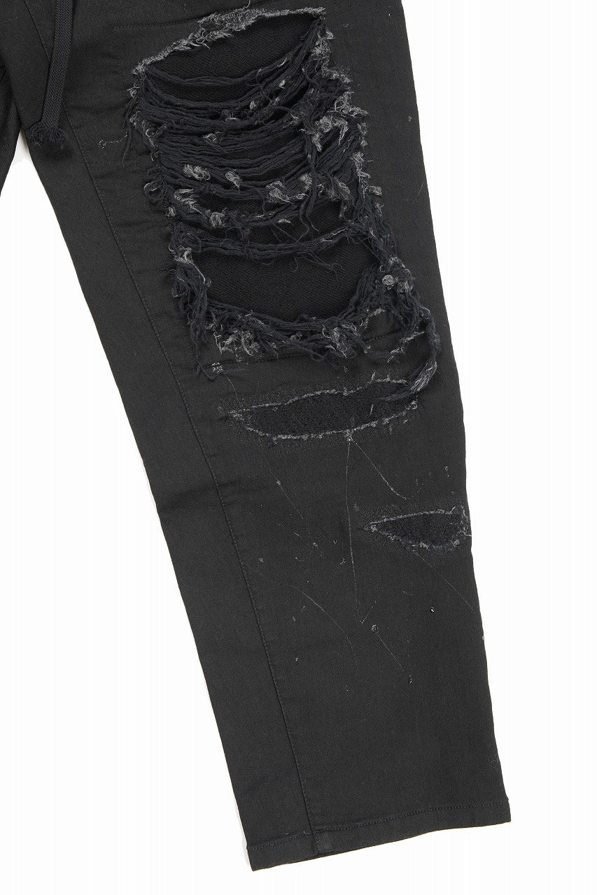 画像をギャラリービューアに読み込む, 【SAMPLE SALE】A.F ARTEFACT WIDE FIT PANTS / DISTRESSED KNIT DENIM (BLACK)