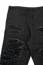 画像をギャラリービューアに読み込む, 【SAMPLE SALE】A.F ARTEFACT WIDE FIT PANTS / DISTRESSED KNIT DENIM (BLACK)