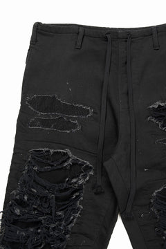 画像をギャラリービューアに読み込む, 【SAMPLE SALE】A.F ARTEFACT WIDE FIT PANTS / DISTRESSED KNIT DENIM (BLACK)