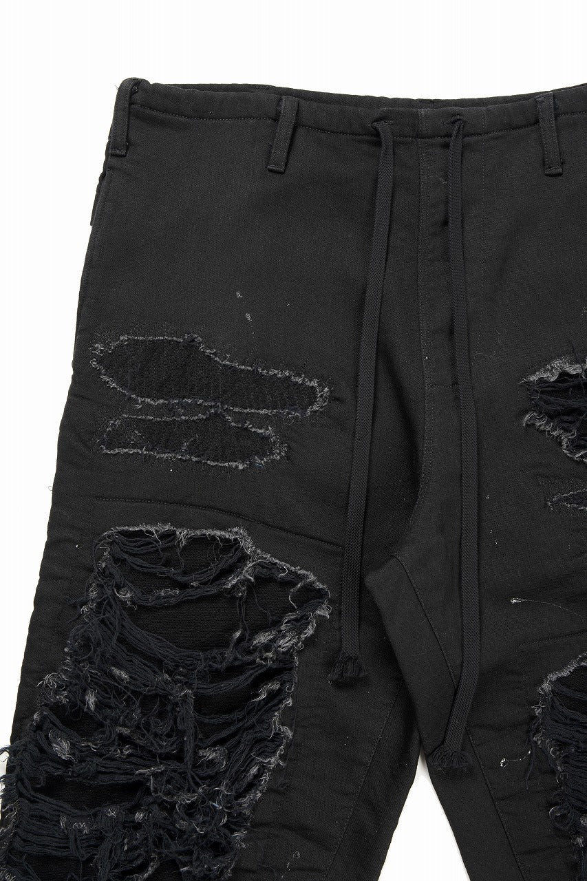 画像をギャラリービューアに読み込む, 【SAMPLE SALE】A.F ARTEFACT WIDE FIT PANTS / DISTRESSED KNIT DENIM (BLACK)