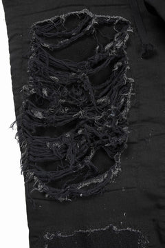 画像をギャラリービューアに読み込む, 【SAMPLE SALE】A.F ARTEFACT WIDE FIT PANTS / DISTRESSED KNIT DENIM (BLACK)