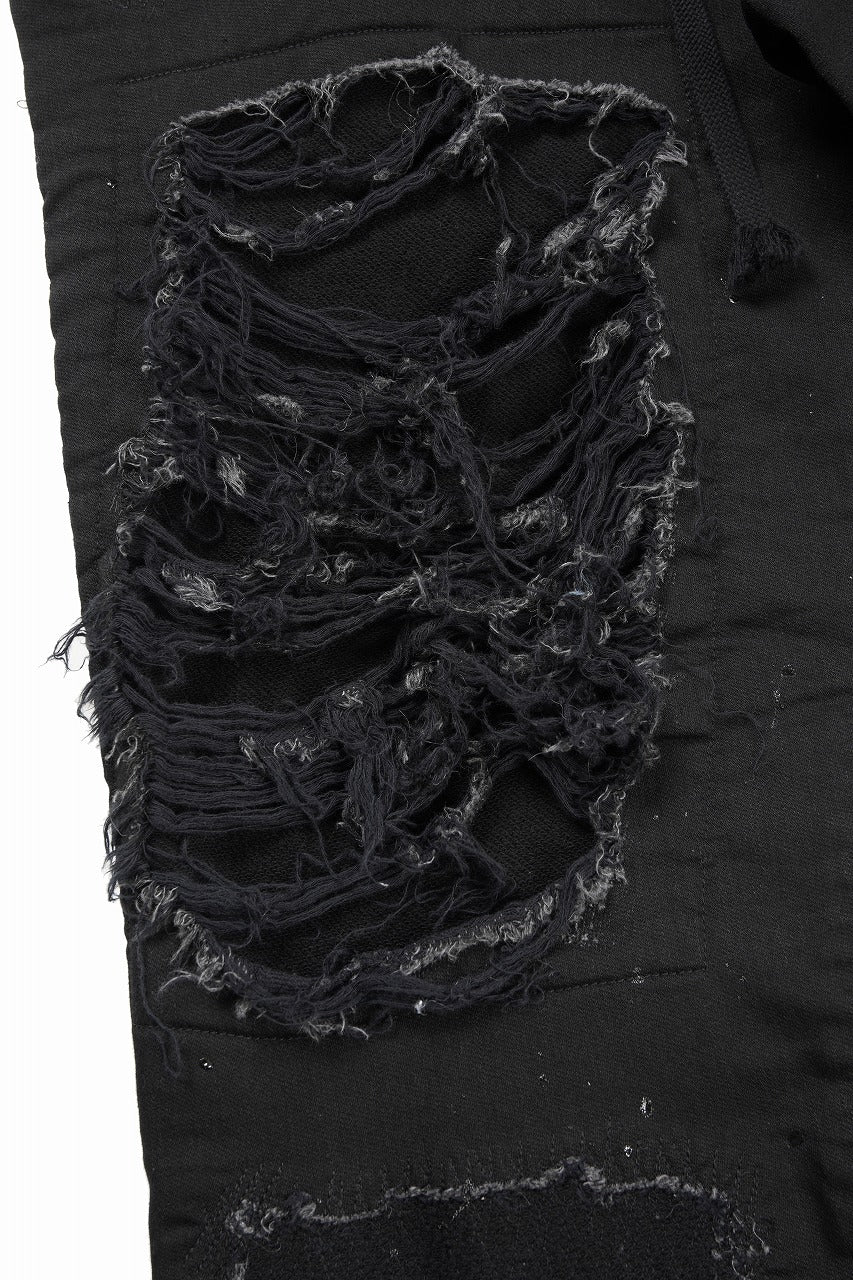 画像をギャラリービューアに読み込む, 【SAMPLE SALE】A.F ARTEFACT WIDE FIT PANTS / DISTRESSED KNIT DENIM (BLACK)