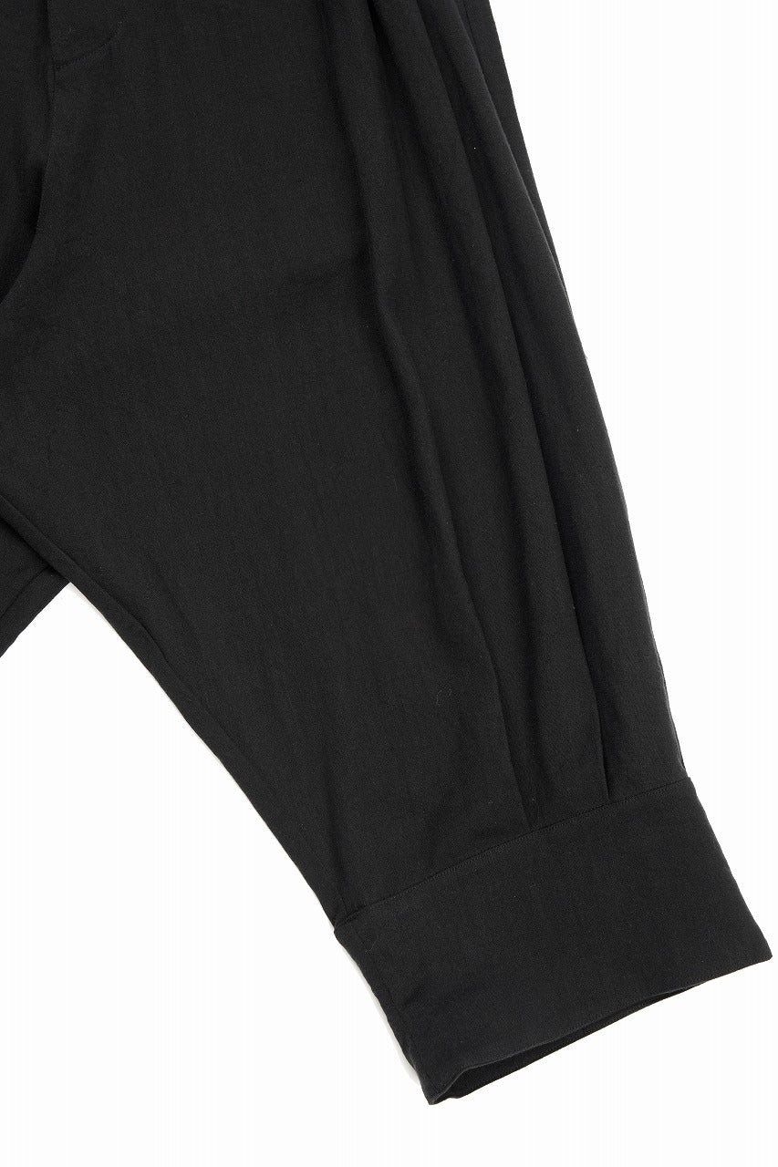 画像をギャラリービューアに読み込む, 【SAMPLE SALE】vital tuck volume low crotch cuffs pants / soft linen silk (BLACK)