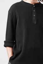 画像をギャラリービューアに読み込む, SEVEN LEATHERS WAFFLE HENLEY LONG SLEEVE TOPS (BLACK)