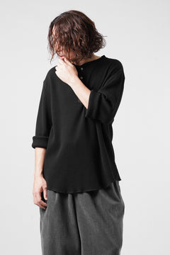 画像をギャラリービューアに読み込む, SEVEN LEATHERS WAFFLE HENLEY LONG SLEEVE TOPS (BLACK)
