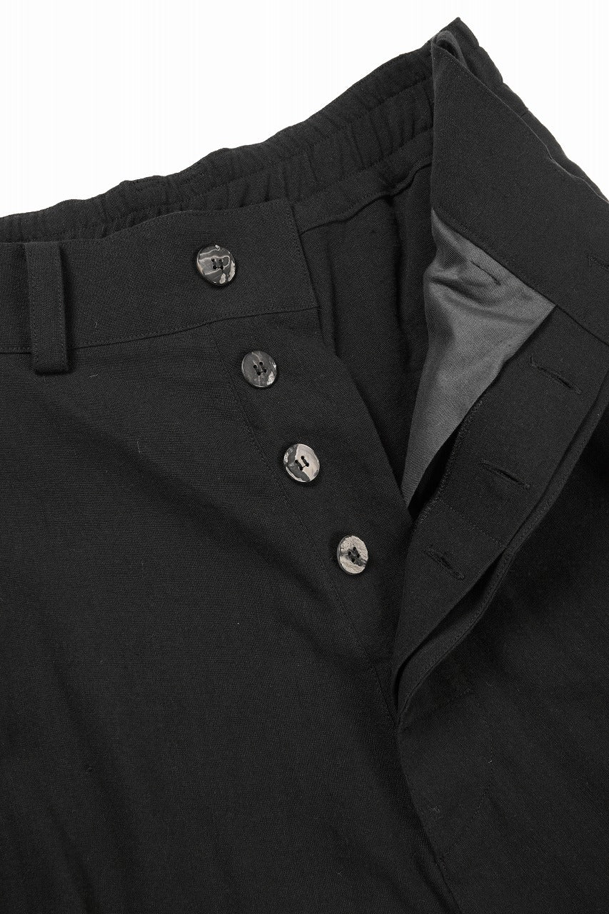 画像をギャラリービューアに読み込む, 【SAMPLE SALE】vital tuck volume low crotch cuffs pants / soft linen silk (BLACK)