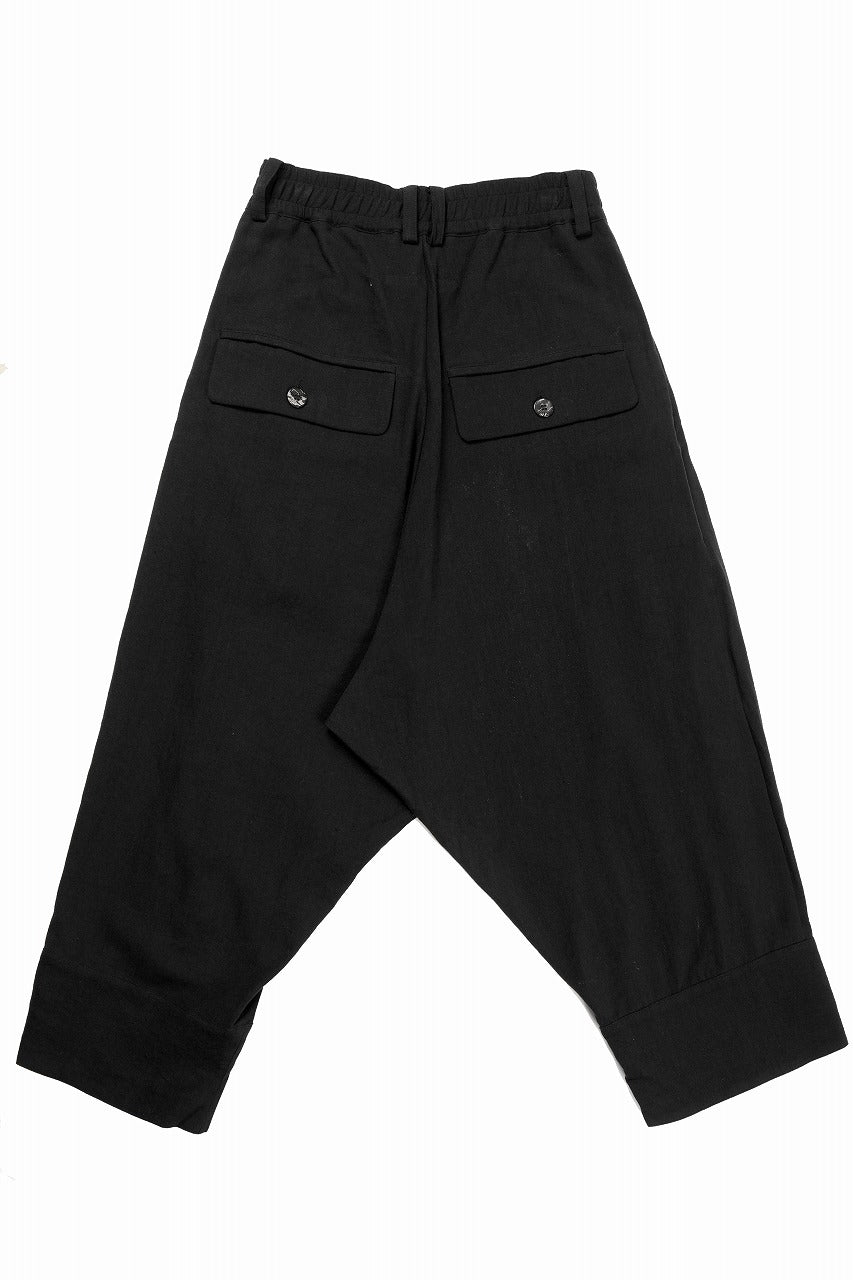 画像をギャラリービューアに読み込む, 【SAMPLE SALE】vital tuck volume low crotch cuffs pants / soft linen silk (BLACK)
